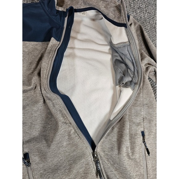 Orvis Jacket Mens Medium Gray Blue Fleece Coat Outdoor Hike Camp Mock Work Cabin - Picture 6 of 9